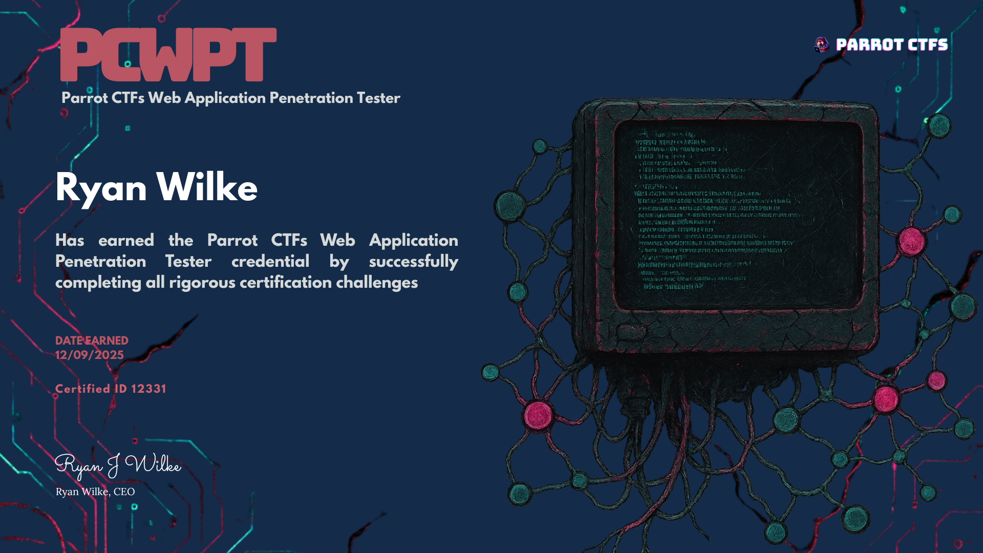 PCWPT Parrot CTFs Exam Image